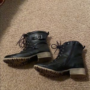 Black combat boots
